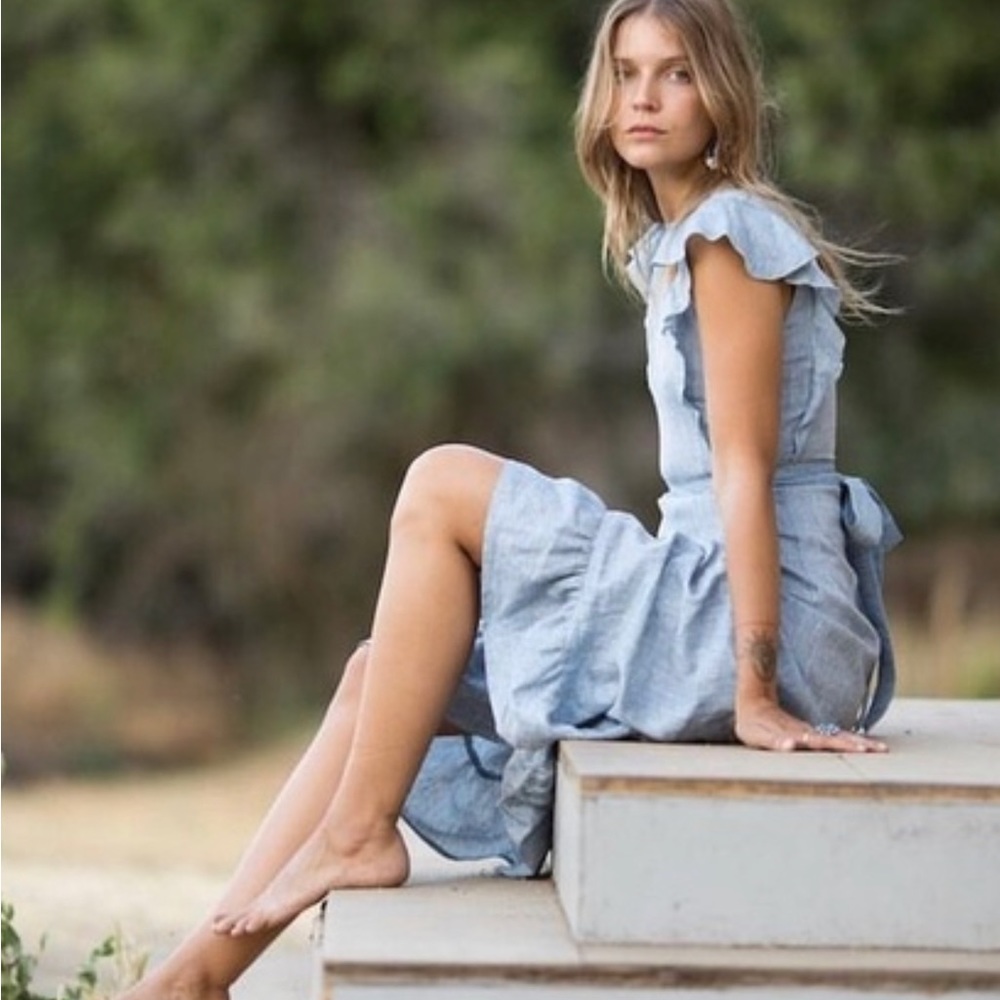 Christy Dawn x Madewell Quinn Dress in Blue